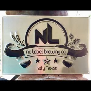 No Label Brewing Company Aluminum Beer Sign